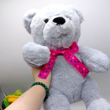 Фото1.Мʼяка іграшка Ведмедик Тедді 35 см (СІРИЙ)