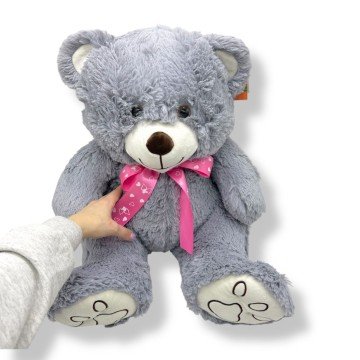 Фото1.Мʼяка іграшка Ведмедик Макс 45 см. (СІРИЙ)