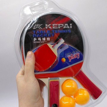 Фото1.Ракетки для настільного тенісу з мʼячиками на блістері KEPAI KP-0235