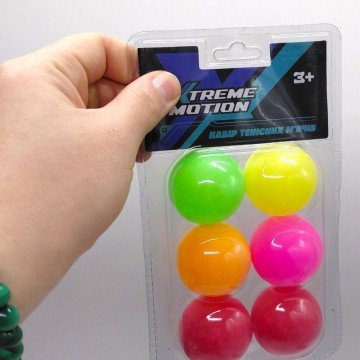 Фото1.Мʼячики для тенісу (матеріал PP, 6 шт в упак.слюда)