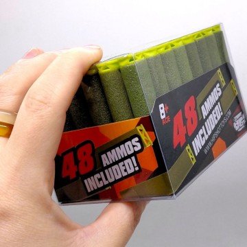 Фото1.Поролонові патрони (48 шт) коробка 10,5х7,8х7 см