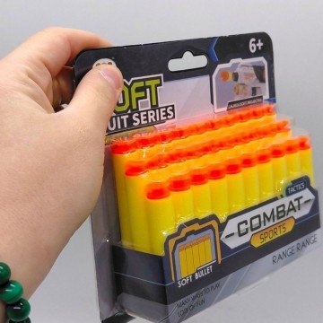 Фото1.М`які патрони (30 штук) з присосками, на листі