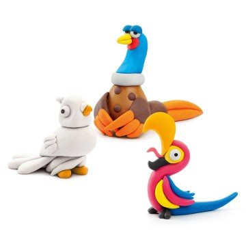 Фото1.Набір пластиліну, що самостійно твердіє, ЛІПАКА – ПТАХИ: ПАПУГА АРА, ФАЗАН, ГОЛУБ