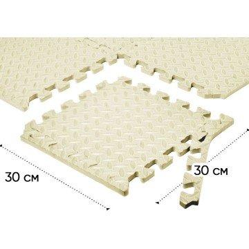 Фото1.Татамі мат EasyFit 8 шт (30х30х1 см) хвіст ластівки (білий) EasyFit (298896)