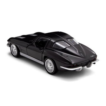 Фото1.Автомодель - CHEVROLET CORVETTE SPLIT WINDOW 1963 (матовий чорний) TechnoDrive (300683)