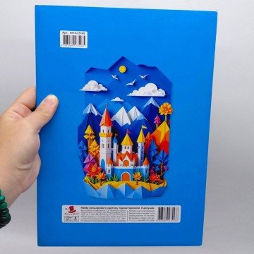 Фото3.Набір картона кольоровій, односторонній ф.210х297 мм,  8 аркушів в кольоровій папці Art studio of Ha