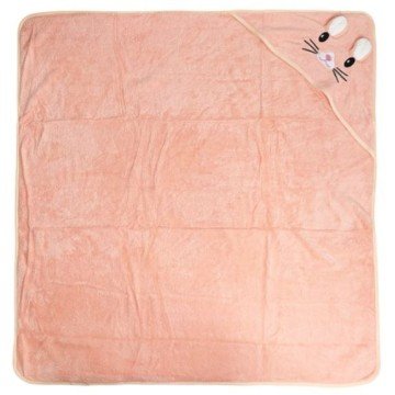 Фото1.Дитячий рушник з капюшоном, розмір 80*80 см (ПЕРСИКОВИЙ) Mega Zayka (305683)