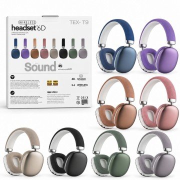 Фото1.Навушники Bluetooth, вбудований акумулятор 5.4V, роз’єм для TF карти, AUX роз’єм, в коробці,(ФІОЛЕТО