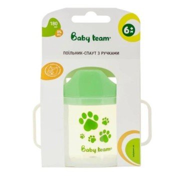 Фото1.Поїльник-спаут з ручками, 180 мл (180 ml) BABY TEAM (309533)