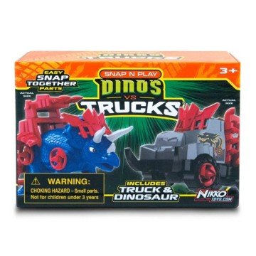 Фото1.Ігровий набір – машинка та динозавр Triceratops blue (15 x 6 x 10 см) ROAD RIPPERS (309796)