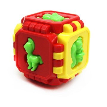 Фото2.Кубик пазл з тваринами (різнокольоровий)