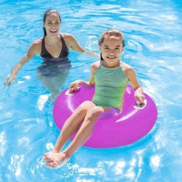 Фото1.Надувний круг для плавання (рожевий)