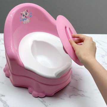 Фото2.Горщик дитячий рожевий. (різні наліпки)