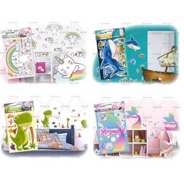 Фото2.Наліпки декоративні для інтерʼєру (А3), русалочка