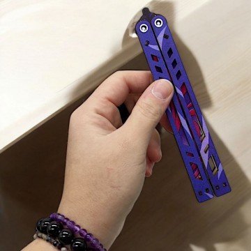 Фото2.Сувенірний дерев'яний ніж, модель «МЕТЕЛИК  RIPPLE»