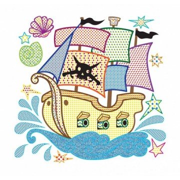 Фото2.Водяні розмальовки з кольоровим контуром. Пірати