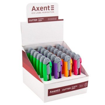 Фото2.Ніж канцелярський, 18 мм, мех фіксатор, дисплей