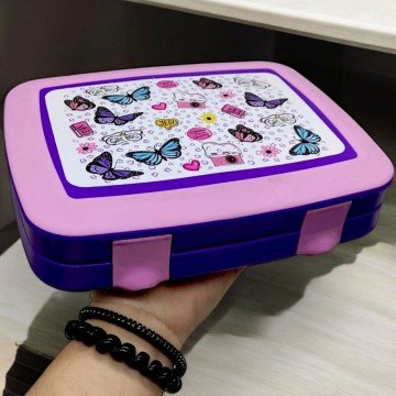 Фото2.Ланч-бокс, біопластик, 3 секції (фіолетовий)