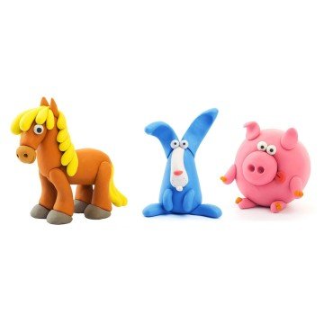 Фото2.Набір пластиліну, що самостійно твердіє, ЛІПАКА – Поросятко, конячка, кролик