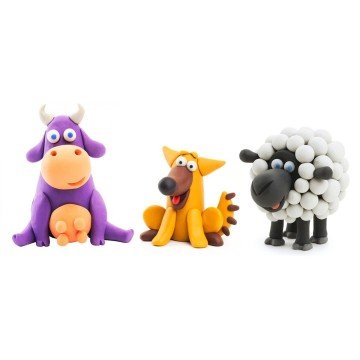 Фото2.Набір пластиліну, що самостійно твердіє, ЛІПАКА – Корівка, песик, вівця