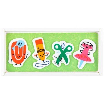 Фото3.Закладки пластикові 4x20 шт, 35х50 мм, Office