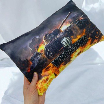 Фото2.Подушка з принтом №1, World of Tanks 37 см
