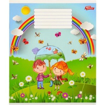 Фото2.Зошит кольоровий 12 аркушів, лінія (20 штук в упаковці)