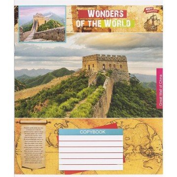 Фото2.Зошит кольоровий 18 аркушів, клітинка (20 штук в упаковці)