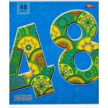 Фото2.Зошит кольоровий 48 аркушів, клітинка (16 штук в упаковці)