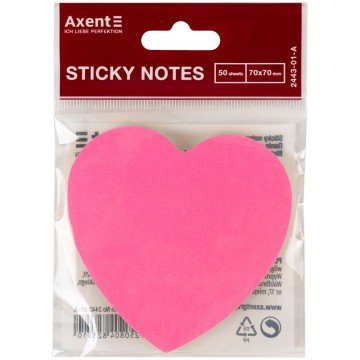 Фото2.Блок паперу з клейким шаром, серце, 70х70мм,50арк