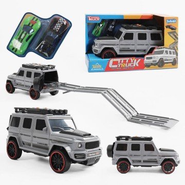 Фото2.Джип музичний СІРИЙ, звук, світло, інерція, машинки в комплекті, в коробці