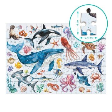 Фото2.Монтессорі пазл «Океанічні тварини», 200 ел