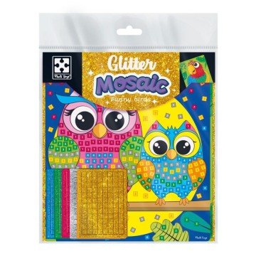 Фото2.Набір для творчості з блискучою мозаїкою «Сова та Папуга»