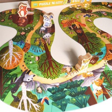 Фото2.Пазл «Хто живе в лісі?» (16 картонних деталей + 6 дерев'яних фігурок)