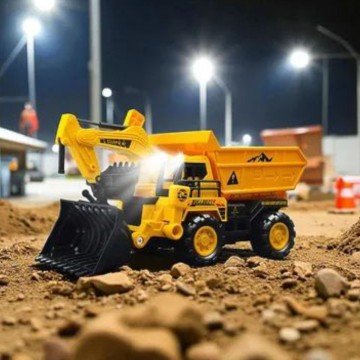 Фото2.Екскаватор-паркінг з метал.машинками(2шт.) та аксес.батар.муз.світло.кор.49,6*17*21,5 см.