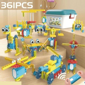 Фото2.Конструктор на радіокеруванні 361 деталь, автоматичний рух, колесо вільного ходу, рух вперед-назад, 