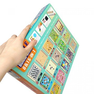 Фото2.Набір настільних ігор 15 в 1, ігрове поле, фігурки, фішки, кубик, мішечок, наліпки, інструкція, в ко