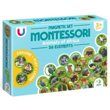 Фото2.Магнітний набір Монтесорі «Тварини на континентах: Африка»