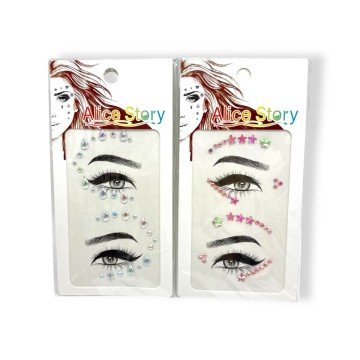 Фото2.Наліпки-стрази для обличчя (малиновий)