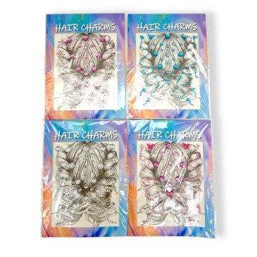 Фото2.Наліпки-стрази для волосся (блакитний)