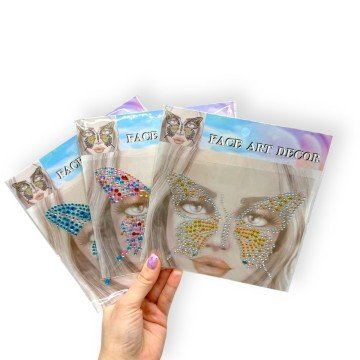 Фото2.Наліпки-стрази для обличчя (блакитний)