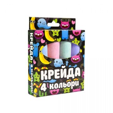 Фото3.Крейда Велика кругла - 4 штуки, різнокольорова Strateg (296899)