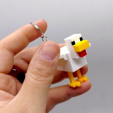 Фото2.3D Брелоки MINECRAFT / МАЙНКРАФТ CHICKEN/ КУРКА KEYCHAIN, 3D друк OYTOY (298044)