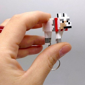 Фото2.3D Брелоки MINECRAFT / МАЙНКРАФТ WOLF / ВОВК KEYCHAIN, 3D друк OYTOY (298052)