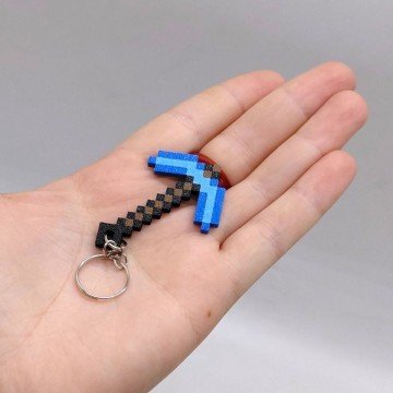Фото2.3D Брелоки MINECRAFT / МАЙНКРАФТ PICKAXE TOOL / КАЙЛО KEYCHAIN, ДІАМАНТОВИЙ, 3D друк OYTOY (298064)