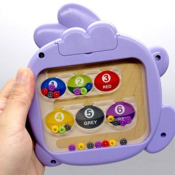 Фото2.Магнітна мозаїка, 2 варіанти гри, двостороння ігрова панель, магнітний стилус, двосторонні картки із