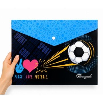 Фото2.Папка з кнопкою А4+, peace.love.football МІС (303363)