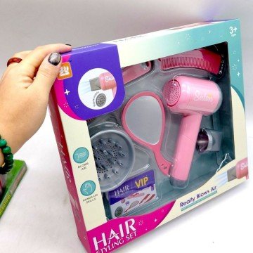 Фото2.Перукарський набір із дзеркалом та феном на батарейках MIC (305207)