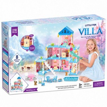 Фото2.Будиночок Villa, гірлянда, гірка, басейн, меблі лялька MIC (307781)