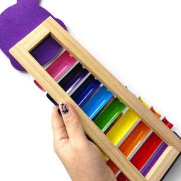 Фото2.Ксилофон WToys, “Тварини”, дерев’яний, 8 нот, молоточки, в коробці (НОСОРІГ) Wtoys (307875)
